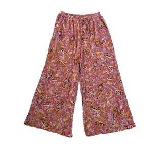 We Love Fashion Floral Wide Leg Flowy Stretchy Pants Size 2XL